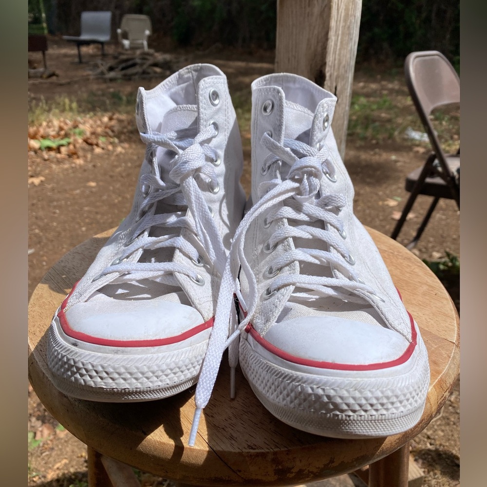 Men’s All Star White High Top Converse Size 10
